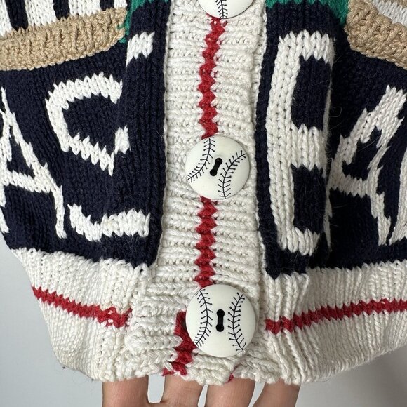 Vintage Design Options Knit Ugly Sweater Vest Small Baseball Players - Picture 2 of 10